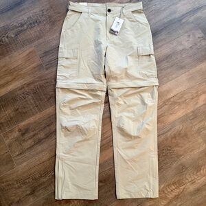 NWT Bass Pro Shops Men 33x30 Khaki Convertible Hybrid Cargo Pant UPF 50 Ultimate